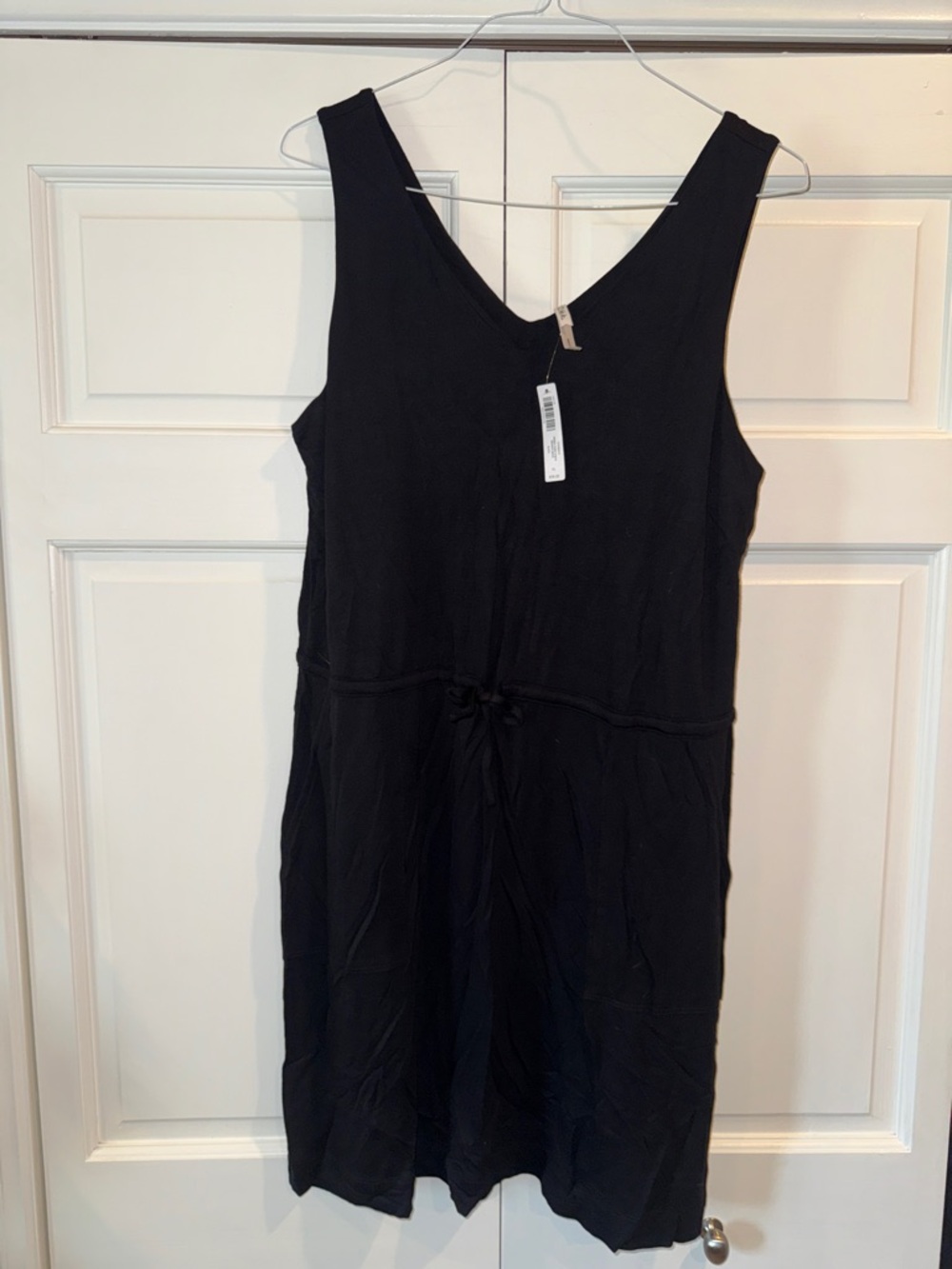 Soma Black Sleeveless Midi Dress with Drawstring Waist